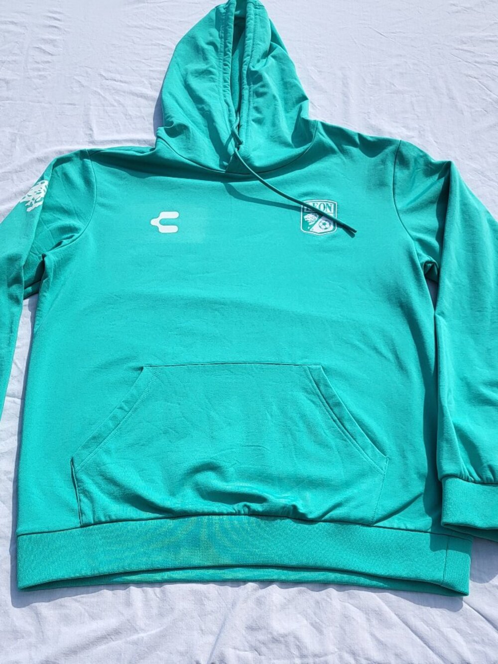 Club Leon Hoodie Charly Men's Medium Green Soccer Fan Lightweight Athleisure